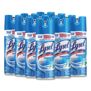 LYSOL® Brand Disinfectant Spray, Spring Waterfall Scent, 12.5 oz Aerosol, 12/Carton (REC02845)