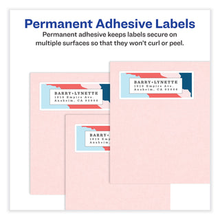 Avery® Vibrant Inkjet Color-Print Labels w/ Sure Feed, 1 x 2 5/8, Matte White, 600/PK (AVE8250)