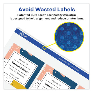 Avery® Vibrant Inkjet Color-Print Labels w/ Sure Feed, 3 1/3 x 4, Matte White, 120/PK (AVE8254)