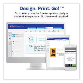 Avery® Vibrant Inkjet Color-Print Labels w/ Sure Feed, 3 1/3 x 4, Matte White, 120/PK (AVE8254)