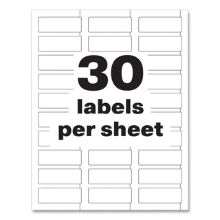 Avery® PermaTrack Durable White Asset Tag Labels, Laser Printers, 0.75 x 2, White, 30/Sheet, 8 Sheets/Pack (AVE61526)