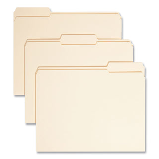 Smead™ Reinforced Tab Manila File Folders, 1/3-Cut Tabs, Letter Size, 11 pt. Manila, 100/Box (SMD10334)