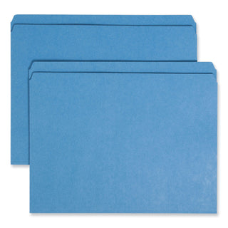 Smead™ Reinforced Top Tab Colored File Folders, Straight Tab, Letter Size, Blue, 100/Box (SMD12010)