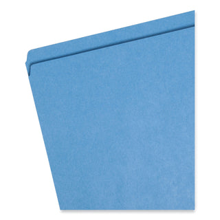 Smead™ Reinforced Top Tab Colored File Folders, Straight Tab, Letter Size, Blue, 100/Box (SMD12010)
