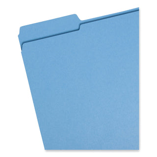 Smead™ Reinforced Top Tab Colored File Folders, 1/3-Cut Tabs, Letter Size, Blue, 100/Box (SMD12034)