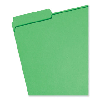 Smead™ Reinforced Top Tab Colored File Folders, 1/3-Cut Tabs, Letter Size, Green, 100/Box (SMD12134)