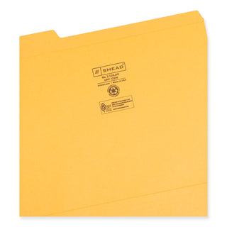 Smead™ Reinforced Top Tab Colored File Folders, 1/3-Cut Tabs, Letter Size, Goldenrod, 100/Box (SMD12234)