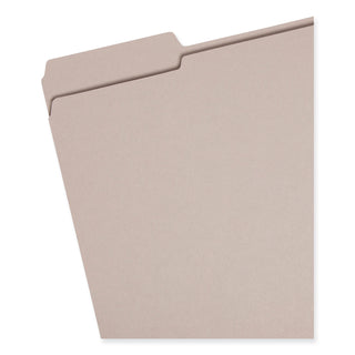 Smead™ Reinforced Top Tab Colored File Folders, 1/3-Cut Tabs, Letter Size, Gray, 100/Box (SMD12334)