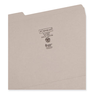 Smead™ Reinforced Top Tab Colored File Folders, 1/3-Cut Tabs, Letter Size, Gray, 100/Box (SMD12334)