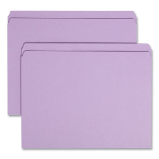 Smead™ Reinforced Top Tab Colored File Folders, Straight Tab, Letter Size, Lavender, 100/Box (SMD12410)