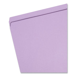 Smead™ Reinforced Top Tab Colored File Folders, Straight Tab, Letter Size, Lavender, 100/Box (SMD12410)
