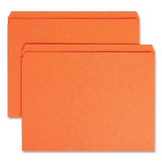 Smead™ Reinforced Top Tab Colored File Folders, Straight Tab, Letter Size, Orange, 100/Box (SMD12510)