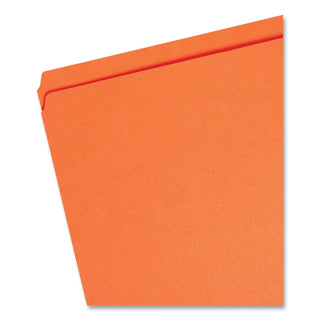 Smead™ Reinforced Top Tab Colored File Folders, Straight Tab, Letter Size, Orange, 100/Box (SMD12510)