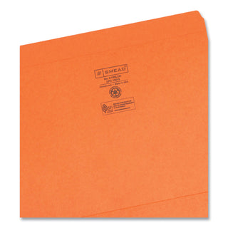 Smead™ Reinforced Top Tab Colored File Folders, Straight Tab, Letter Size, Orange, 100/Box (SMD12510)