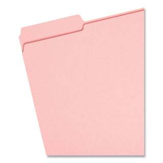 Smead™ Reinforced Top Tab Colored File Folders, 1/3-Cut Tabs, Letter Size, Pink, 100/Box (SMD12634)