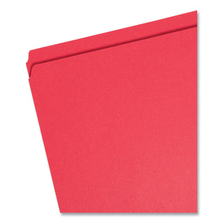 Smead™ Reinforced Top Tab Colored File Folders, Straight Tab, Letter Size, Red, 100/Box (SMD12710)