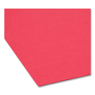 Smead™ Reinforced Top Tab Colored File Folders, Straight Tab, Letter Size, Red, 100/Box (SMD12710)