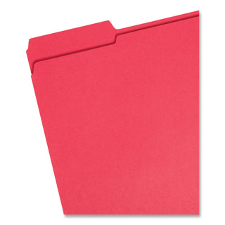 Smead™ Reinforced Top Tab Colored File Folders, 1/3-Cut Tabs, Letter Size, Red, 100/Box (SMD12734)