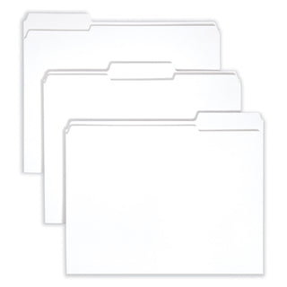 Smead™ Reinforced Top Tab Colored File Folders, 1/3-Cut Tabs, Letter Size, White, 100/Box (SMD12834)