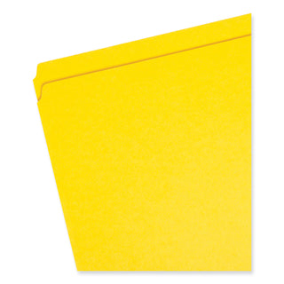 Smead™ Reinforced Top Tab Colored File Folders, Straight Tab, Letter Size, Yellow, 100/Box (SMD12910)