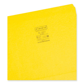 Smead™ Reinforced Top Tab Colored File Folders, Straight Tab, Letter Size, Yellow, 100/Box (SMD12910)
