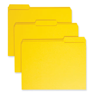 Smead™ Reinforced Top Tab Colored File Folders, 1/3-Cut Tabs, Letter Size, Yellow, 100/Box (SMD12934)