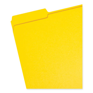 Smead™ Reinforced Top Tab Colored File Folders, 1/3-Cut Tabs, Letter Size, Yellow, 100/Box (SMD12934)