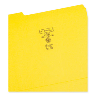Smead™ Reinforced Top Tab Colored File Folders, 1/3-Cut Tabs, Letter Size, Yellow, 100/Box (SMD12934)