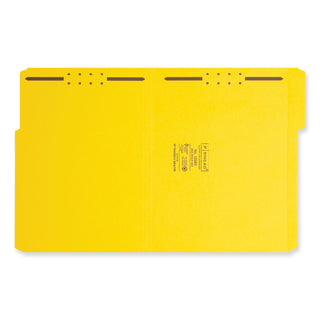 Smead™ Top Tab Colored 2-Fastener Folders, 1/3-Cut Tabs, Letter Size, Yellow, 50/Box (SMD12940)