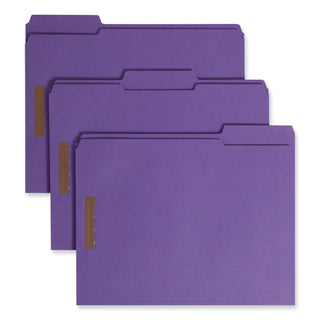 Smead™ Top Tab Colored 2-Fastener Folders, 1/3-Cut Tabs, Letter Size, Purple, 50/Box (SMD13040)