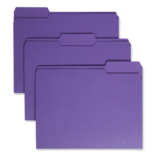 Smead™ Colored File Folders, 1/3-Cut Tabs, Letter Size, Purple, 100/Box (SMD13043)