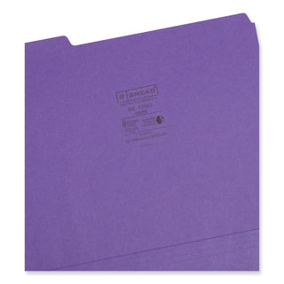 Smead™ Colored File Folders, 1/3-Cut Tabs, Letter Size, Purple, 100/Box (SMD13043)
