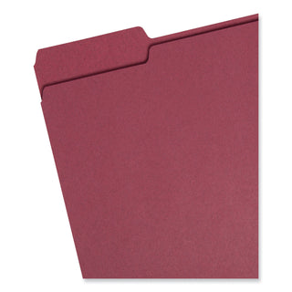 Smead™ Colored File Folders, 1/3-Cut Tabs, Letter Size, Maroon, 100/Box (SMD13093)