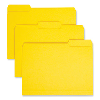 Smead™ Interior File Folders, 1/3-Cut Tabs, Letter Size, Yellow, 100/Box (SMD10271)