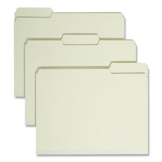 Smead™ Expanding Recycled Heavy Pressboard Folders, 1/3-Cut Tabs, 1" Expansion, Letter Size, Gray-Green, 25/Box (SMD13230)