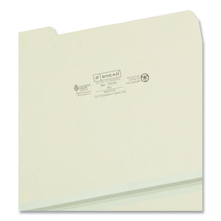 Smead™ Expanding Recycled Heavy Pressboard Folders, 1/3-Cut Tabs, 1" Expansion, Letter Size, Gray-Green, 25/Box (SMD13230)