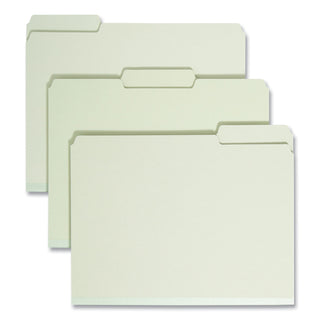 Smead™ Expanding Recycled Heavy Pressboard Folders, 1/3-Cut Tabs, 2" Expansion, Letter Size, Gray-Green, 25/Box (SMD13234)