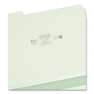 Smead™ Expanding Recycled Heavy Pressboard Folders, 1/3-Cut Tabs, 2" Expansion, Letter Size, Gray-Green, 25/Box (SMD13234)
