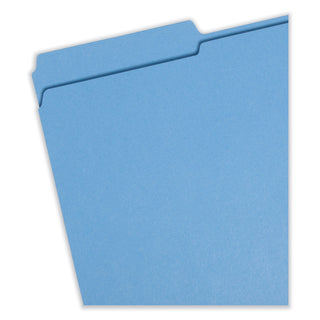 Smead™ Reinforced Top Tab Colored File Folders, 1/3-Cut Tabs, Legal Size, Blue, 100/Box (SMD17034)