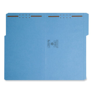 Smead™ Top Tab Colored 2-Fastener Folders, 1/3-Cut Tabs, Legal Size, Blue, 50/Box (SMD17040)