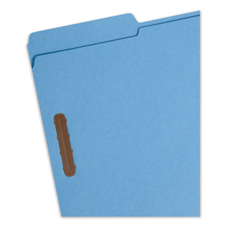 Smead™ Top Tab Colored 2-Fastener Folders, 1/3-Cut Tabs, Legal Size, Blue, 50/Box (SMD17040)