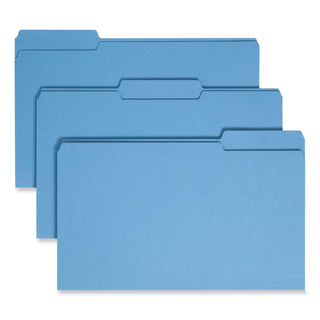 Smead™ Colored File Folders, 1/3-Cut Tabs, Legal Size, Blue, 100/Box (SMD17043)