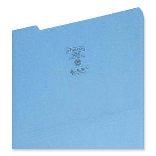 Smead™ Colored File Folders, 1/3-Cut Tabs, Legal Size, Blue, 100/Box (SMD17043)