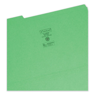 Smead™ Reinforced Top Tab Colored File Folders, 1/3-Cut Tabs, Legal Size, Green, 100/Box (SMD17134)