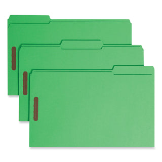 Smead™ Top Tab Colored 2-Fastener Folders, 1/3-Cut Tabs, Legal Size, Green, 50/Box (SMD17140)