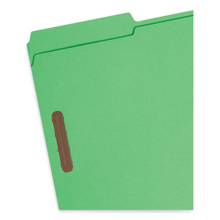 Smead™ Top Tab Colored 2-Fastener Folders, 1/3-Cut Tabs, Legal Size, Green, 50/Box (SMD17140)