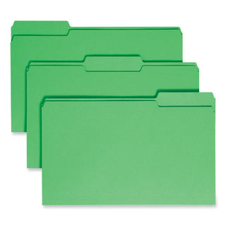 Smead™ Colored File Folders, 1/3-Cut Tabs, Legal Size, Green, 100/Box (SMD17143)