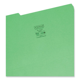 Smead™ Colored File Folders, 1/3-Cut Tabs, Legal Size, Green, 100/Box (SMD17143)