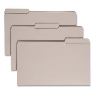 Smead™ Reinforced Top Tab Colored File Folders, 1/3-Cut Tabs, Legal Size, Gray, 100/Box (SMD17334)