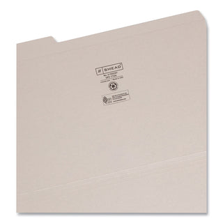 Smead™ Reinforced Top Tab Colored File Folders, 1/3-Cut Tabs, Legal Size, Gray, 100/Box (SMD17334)